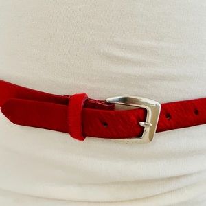 Exp - Women’s Red, Faux Horse Hair Belt.